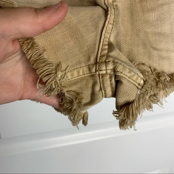 Free People High Rise Khaki Cut Off Shorts 25 - Picture 9 of 9